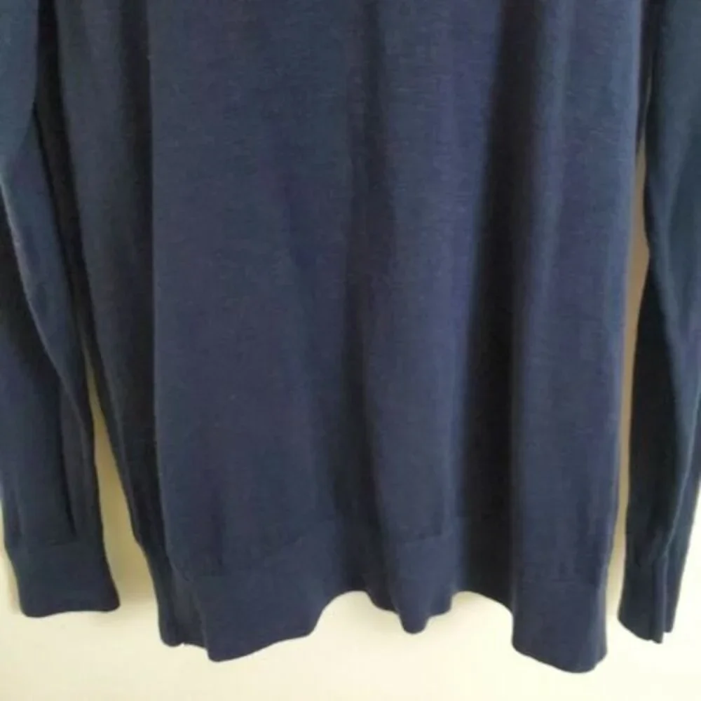 Banana Republic Men's Sweater Large Navy Blue Slub Knit Preppy Academia Casual